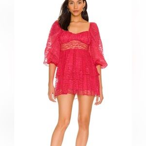 Pink majorelle mini dress